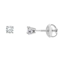 14k Gold Diamond Stud Earrings Screw Back Brilliant Cut 0.08-1.48 carat/pairs 2mm-6mm