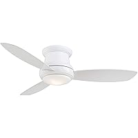 MINKA-AIRE F519L-WH Concept II 52 Inch Ceiling Fan Flush Mount Ceiling Fan with Integrated 14W LED Light in White Finish