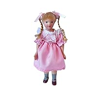 Melody Jane Dolls Houses Dollhouse Little Girl in Traditional Pink Dress Porcelain 1:12 Scale People