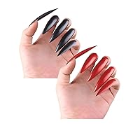 20 Pack Finger Nail Claw Rings Ancient Queen Costume Fingertip Claw Nail  Rings Metal Finger Knuckle Claw for Halloween Vampire Nails Women Cosplay