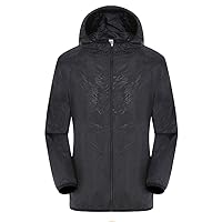 Men's Windproof Hoodie Rain Jacket Outdoor Lightweight Packable Rain Pullover Raincoat for Hiking Travel