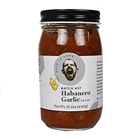 Habanero Garlic Salsa - 15.5 Ounces- Made in USA with Cayenne & Habanero Peppers - All Natural Ingredients, Non-GMO, Gluten-Free, Sugar-Free, Vegetarian, Keto
