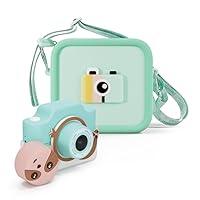 Kidamento Camera Silicone Bag Bundle - Digital Camera for Children and Camera Case - Model K Zippy The Sloth - Silicone Bag Kidamento Green