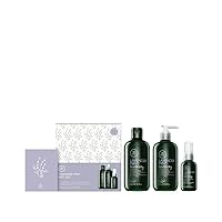 Tea Tree Lavender Mint Holiday Gift Set, Shampoo, Conditioner + Leave-In Conditioner, For Dry + Textured Hair