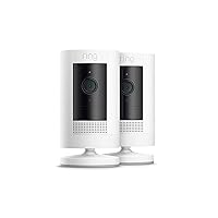 Ring Stick Up Cam Battery | Weather-Resistant Outdoor Camera, Live View, Color Night Vision, Two-way Talk, Motion alerts, Works with Alexa | 2-Pack | White