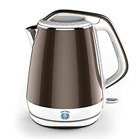 Kettles, Household Kettles for Boiliwater Large Capacity 1500W High Power for Fast Heatitea Kettle, Stainless Steel Kettle 1.8L, Cordless Kettle Auto Shut-Off Seamless Lin/Brown