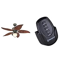 Westinghouse Lighting 7236200 Oasis Indoor/Outdoor Ceiling Fan with Light, 48 Inch, Oil Rubbed Bronze & 7787100 Ceiling Fan and Light Remote Control