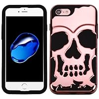 MYBAT Skullcap Hybrid Protector Cover for iPhone 7, Pink Metal 762448