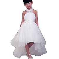 Julang Communion Dress with Tulle and Ribbon Waist Style Flower Girl Dress