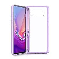 Itskins Hybrid Frost Protective Phone Case Compatible with Samsung Galaxy S10 Plus, Slim Hybrid Case, Anti-Yellowing, Heavy Duty Shockproof Cover, Military Phone Case | Light Purple & Transparent