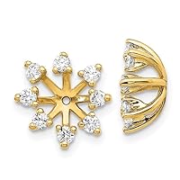 14k Yellow Gold Fancy Diamond Earring Jackets Fine Jewelry For Women Gifts For Her