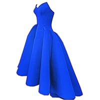 Long Prom Dresses High Low Pleated Party Dress