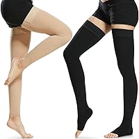 Buy With More Discount: Beister Thigh High Compression Sleeves with Silicone Band for Women & Men, Firm 20-30 mmHg Graduated Support