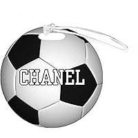 Soccer Chanel Customizable 4 Inch Reinforced Plastic Luggage Bag Tag Add Any Number or Any Team Name