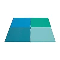 ECR4Kids SoftZone Play Patch Activity Mat Squares, Modular Playmat, Contemporary, 4-Pack