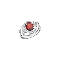 Rylos Hugs & Kisses XOXO Ring with 9X7MM Gemstone & Diamonds - Expressive Color Stone Jewelry for Women in Sterling Silver, Sizes 5-13