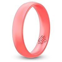 Knot Theory Breathable Silicone Wedding Rings for Men & Women | Black Rose Gold Silver Blue Red Rubber Wedding Bands for Him & Her | Anniversary Gift Size 4, 5, 6, 7, 8, 9, 10, 11, 12, 13, 14, 15, 16