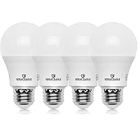 GREAT EAGLE LIGHTING CORPORATION A19 LED Light Bulb, 6W (40W Equivalent), UL Listed, 2700K (Warm White), 450 Lumens, Non-dimmable, Standard Replacement (4 Pack)