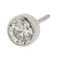 Threadless Titanium Bezel-set Gem End - Small (2.5 mm)