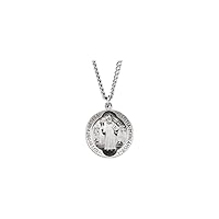 925 Sterling Silver St. Benedict Religious Medal Pendant Necklace 18.5mm Jewelry Gifts for Women