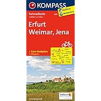Erfurt - Weimar - Jena 3077 GPS wp kompass: Fietskaart 1:70 000 (German Edition)