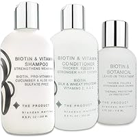Biotin Vitamin Shampoo Conditioner & Serum Set, Hair Growth Kit, Complete Anti-Thinning Box Set For Hair-Loss, Aloe Vera & Cucumber, All Hair Types, Natural Ingredients B. The Product (8.5oz & Serum)