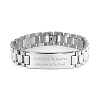 The Voices in My Head are Telling Me to Go Chess. Ladder Bracelet, Chess Present from, Best Engraved Bracelet for Friends