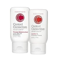CONTROL CORRECTIVE Tinted Moisturizer with SPF30 & Lactic-C Firming Cream, Anti Aging, Brighten & Smooth