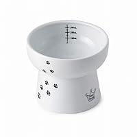 Elevated Ceramic Cat Bowls for Indoor Cats - Raised Cat Food Bowl, Cat Water Bowl, Cute Lifted Cat Dishes for Food, Whisker Friendly, Anti-Spill Feeding for Small Pet, Kitten, 4.1” Paw Style