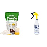 Diatomaceous Earth Food Grade, 4lb with Powder Duster and Zep Professional Sprayer Bottle 32oz