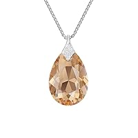 925-sterling silver necklace with crystals from Swarovski® - Pear - Many colors - Pendant with a chain- Jewelry for women with a gift box