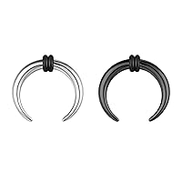 ZS 2Pcs Pincher Tapers Septum Rings, 2G 4G 6G 8G 10G 14G 16G Buffalo Horseshoe Stretcher Expander Piercing for Stretching Pierced Nose Ear Gauge for Women Men