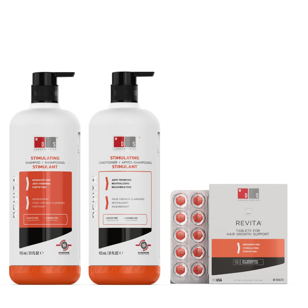 Revita Bundle to Support Fuller, Thicker Hair and Hair Growth- Revita Shampoo and Conditioner 925ml and Revita Tablets