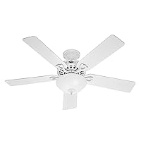 Hunter Fan Company, 53059, 52 inch Astoria White Ceiling Fan with LED Light Kit and Pull Chain