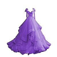 Tiered Ball Gowns Sweetheart Tulle Prom Dresses Bow Spaghetti Straps Wedding Dresses Photoshoot Dress