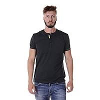 Versace Collection T-Shirt for Men Cotton with Buttons Crew Neck V800800VJ00180 (as1, Alpha, s, Regular, Regular) Verde
