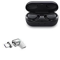 BoxWave Adapter Compatible with Bose Sport Earbuds - MagnetoSnap PD Angle Adapter, Magnetic PD Angle Charging Adapter Device Saver - Metallic Silver