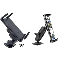 ARKON Adhesive Car Phone or Midsize Tablet Holder Mount Black & Heavy Duty Drill Base Mount for Note 9 8 iPhone Xs Max XS XR X 8 iPad Mini Galaxy Tab Retail Black (RM6AMPS2T)