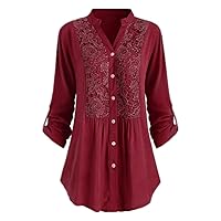 NP Blouses for Women Stitching Collar Sleeve Work Shirts Lady Casual