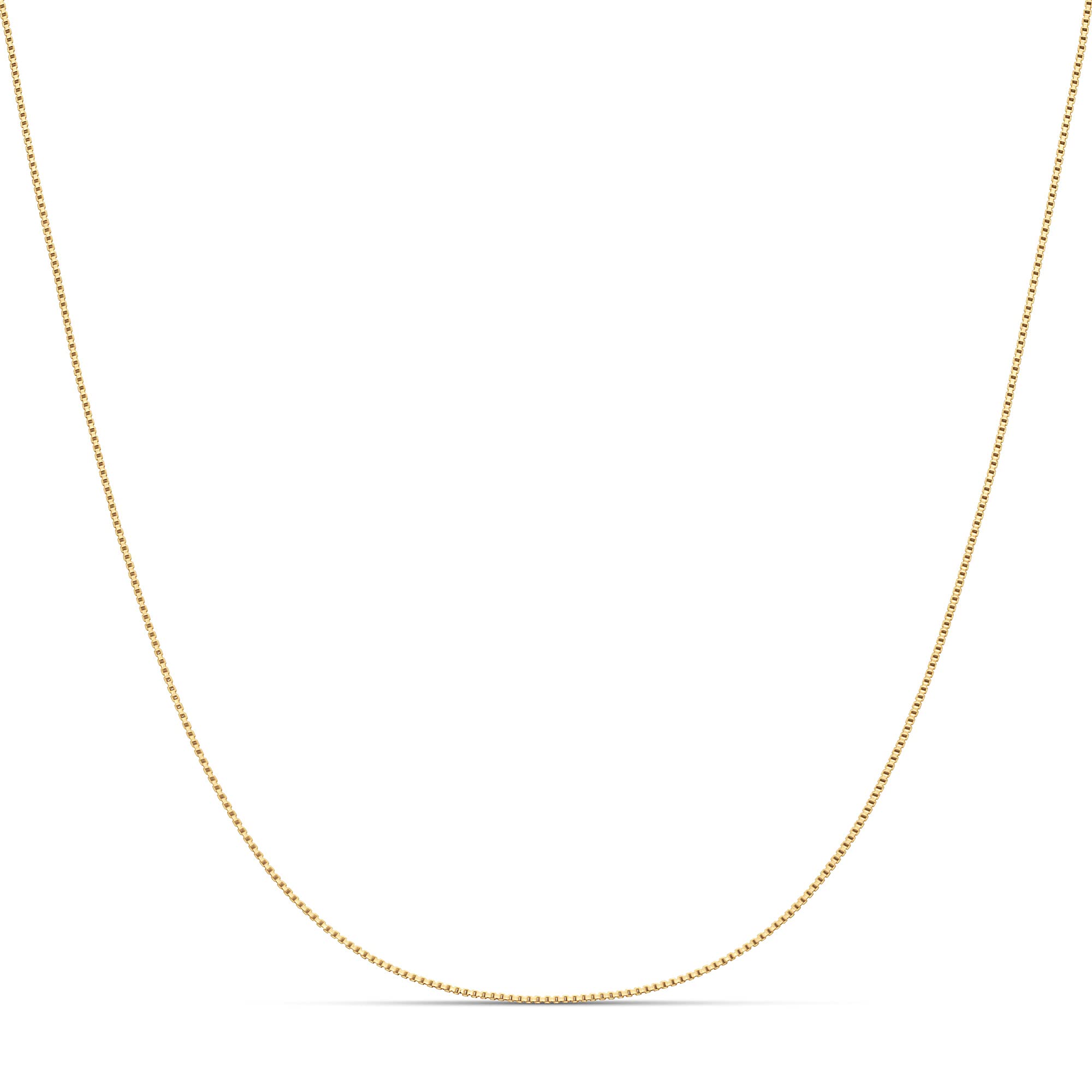 Amazon Collection Sterling Silver Thin 0.8mm Box Chain Necklace