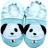 Leather Baby Soft Sole Shoes Boy Girl Infant Children Kid Toddler Crib First Walk Gift Puppy Blue (6-12month, Blue)
