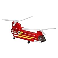Matchbox Collectible Die-Cast Metal Sky Busters Inspired by Boeing CH-47 Chinook Tandem Rotor Helicopter - HLJ21 ~ Heavy Lift Twin Engine Red Transport ~ Includes Playmat