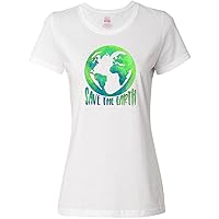 inktastic Save The Earth Green and Blue Globe in Heart Women's T-Shirt
