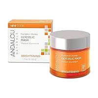 Andalou Naturals Pumpkin Honey Glycolic Mask, Brightening & Exfoliating Face Mask with Glycolic Acid & Vitamin C, Gently Removes Dirt and Brightens Skin, 1.7 fl oz