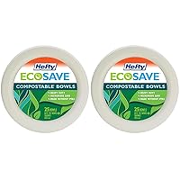 Hefty ECOSAVE Compostable Bowl, 16 Ounce, 25 Count (Pack of 2)