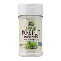 Foods, Certified Organic Monk Fruit Extract Powder, Zero Calorie Sweetener, Large Bottle for Serving Scoop, Certified Non-GMO, 0.7-Ounce