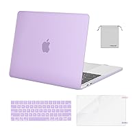 MOSISO Compatible with MacBook Pro 13 inch Case M2 2024, 2023, 2022-2016 A2338 M1 A2251 A2289 A2159 A1989 A1708 A1706, Plastic Hard Shell&Keyboard Cover&Screen Protector&Storage Bag, Light Purple