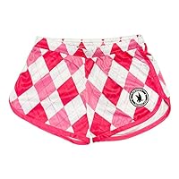 Pink and White Argyle Girls Athletic Shorts