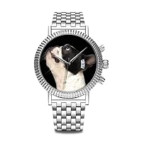 luxury watch brand popular, classy watch brand popular, give to yourself or relatives friends lovers men watch personality pattern watch 565. watch black and white boston terrier watch, Silver, Bracelet Type