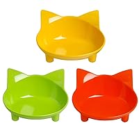 Cat Bowl Cat Food Bowls Non Slip Dog Dish Pet Food Bowls Shallow Cat Water Bowl Cat Feeding Wide Bowls to Stress Relief of Whisker Fatigue Pet Bowl of Rabbits Puppy(3 Pack)